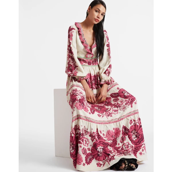 Reina Dress Zodiac Placée Purple in Crepe Viscose - Image 2
