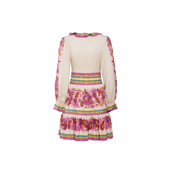 Reina Mini Dress Zodiac Placée Multicolor in Crepe Viscose - Image 5