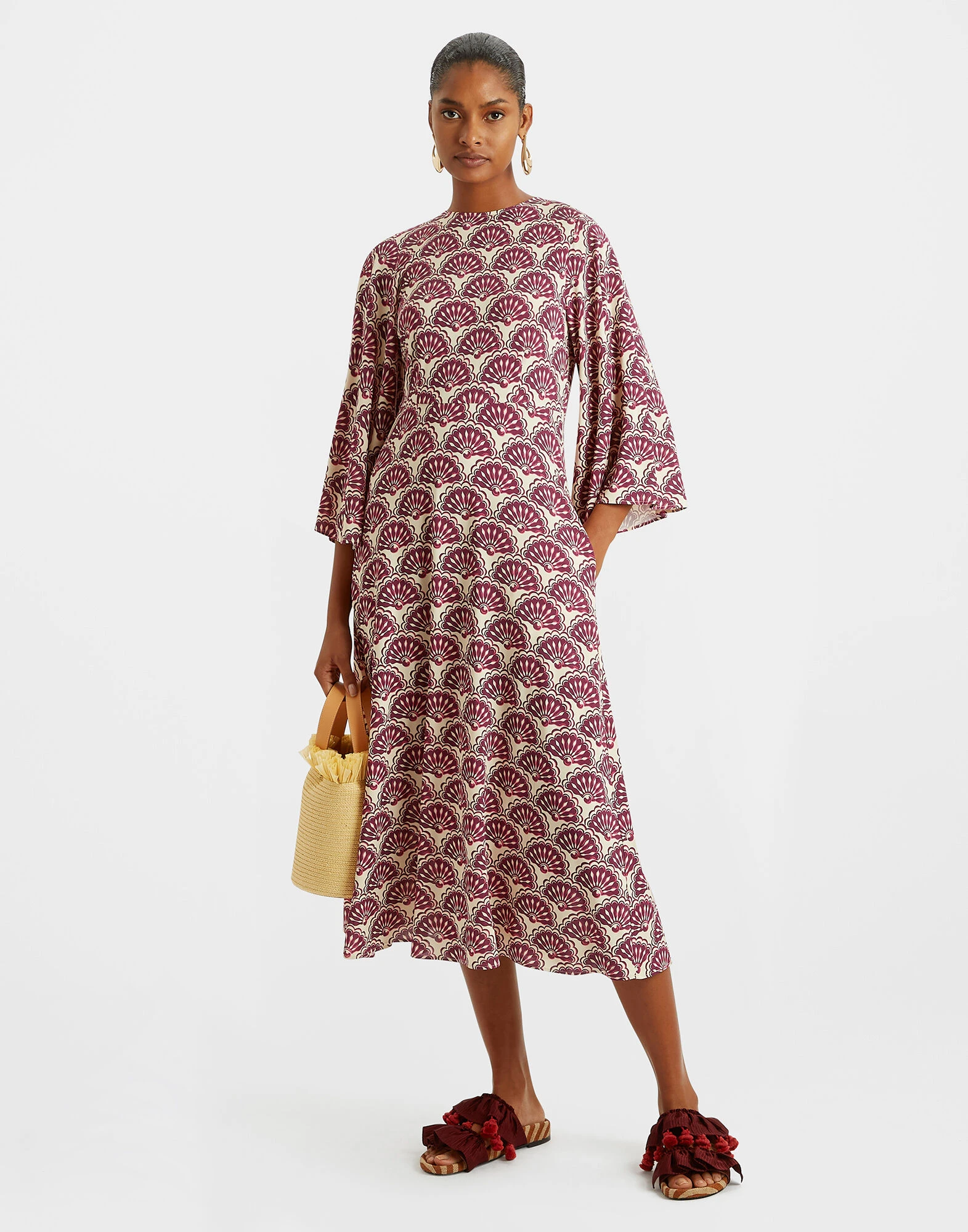 La-Double-J-Sorella-Dress-Fans-Purple-in-Flowy-Jersey-1 Sorella Dress Fans Purple in Flowy Jersey - Image 1