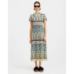 Sporty Swing Dress Casareale Small Placèe Cream in Cotton Jersey