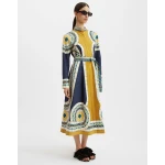 Sundowner Dress Mudejar Placée Blue in Cotton Poplin