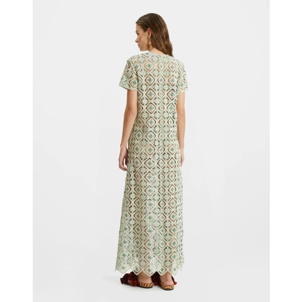 Swing Dress Agua Cream in Macramé - Image 3