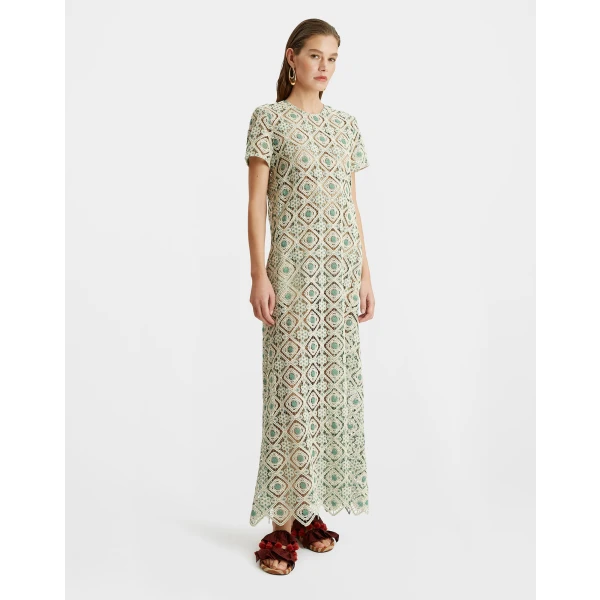 Swing Dress Agua Cream in Macramé - Image 4