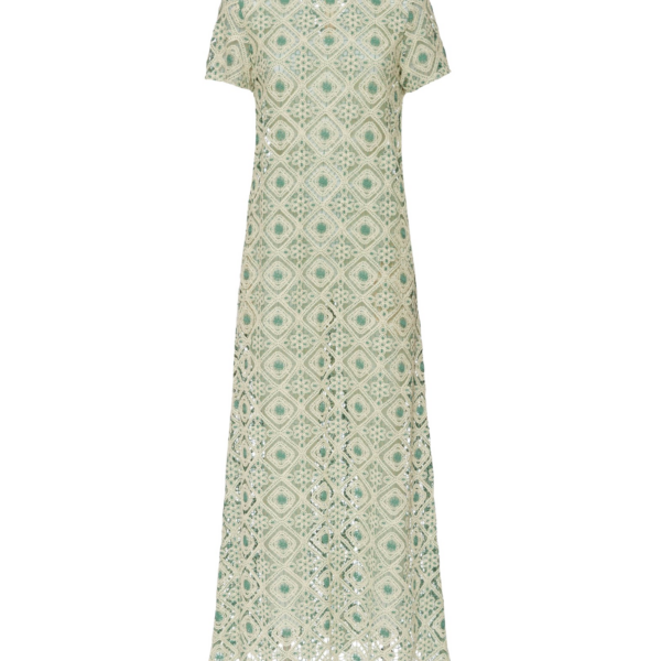 La DoubleJ San Carlo Dress Derby Placée Multicolor in Silk