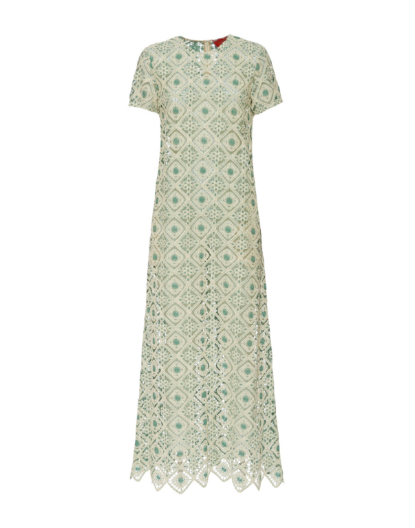 La DoubleJ San Carlo Dress Derby Placée Multicolor in Silk - Dresses - Milanese Maximalist Fashion at Luxury Shoes 