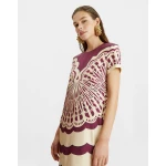 Swing Dress Fans Placée Purple in Silk Twill