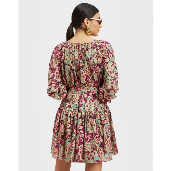 The Uma Mini Dress Lilium Purple in Embroidered Organza - Image 4
