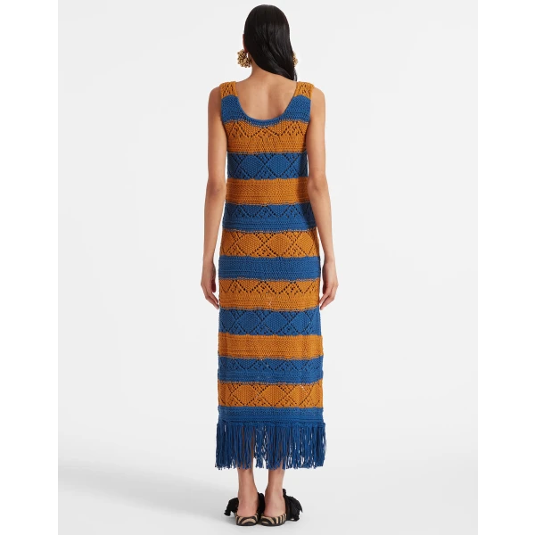 The Yarn Dress Solid Blue Petrol in Cable Chain - Image 3