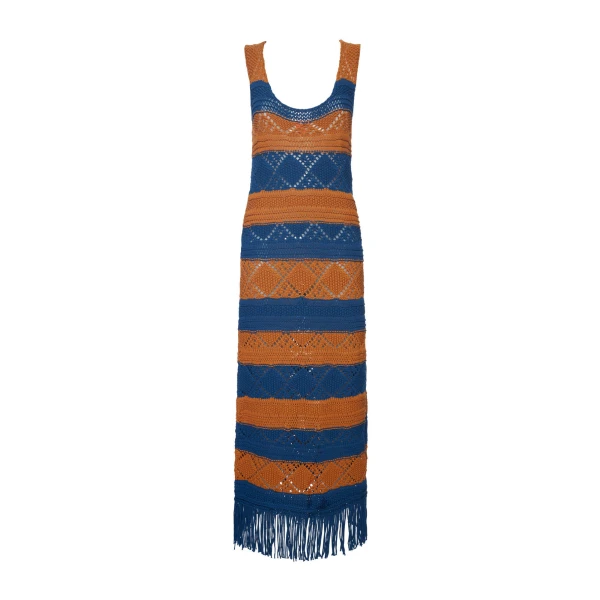 The Yarn Dress Solid Blue Petrol in Cable Chain - Image 5