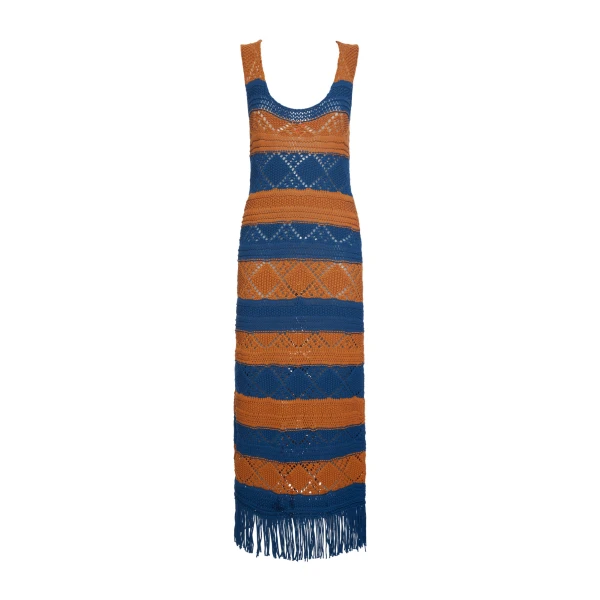 The Yarn Dress Solid Blue Petrol in Cable Chain - Image 6