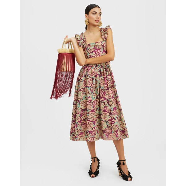 Zeta Dress Lilium Purple in Embroidered Organza - Image 2