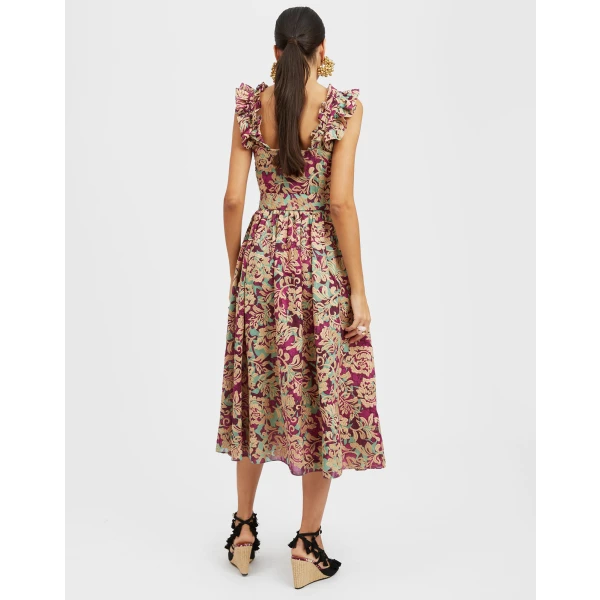 Zeta Dress Lilium Purple in Embroidered Organza - Image 3
