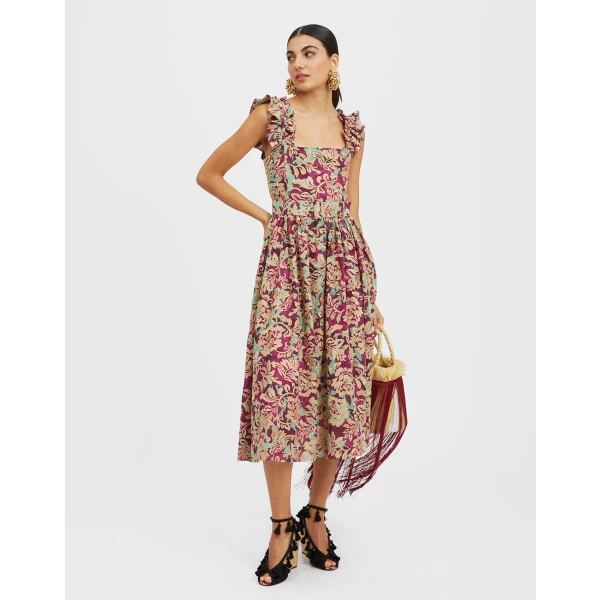 Zeta Dress Lilium Purple in Embroidered Organza - Image 4