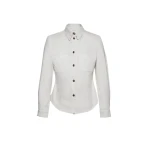 70's denim button down shirt in white sand