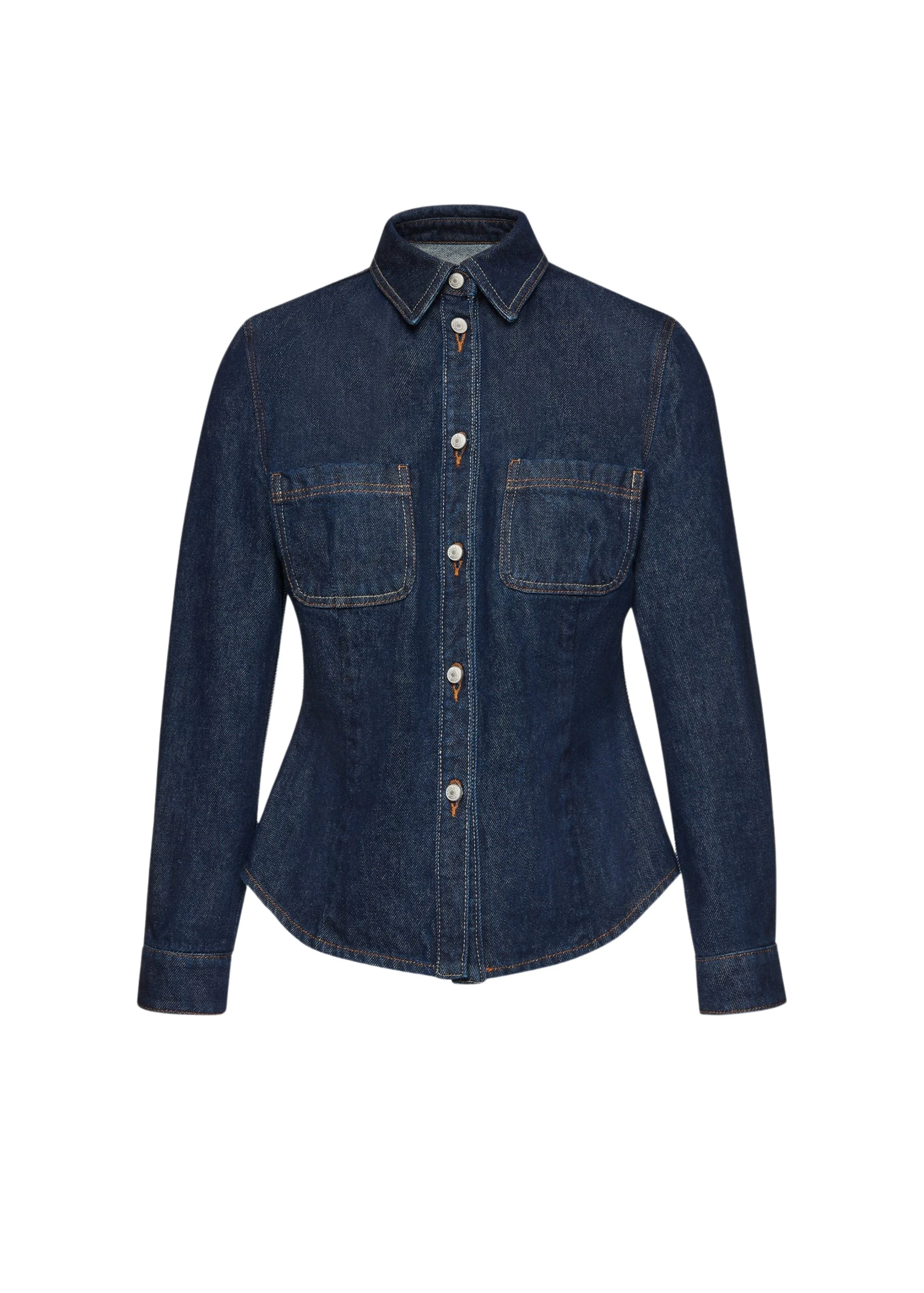 Magda-Butrym-Classic-denim-button-down-shirt-in-navy-scaled68445_nobg Classic denim button down shirt in navy - Image 1