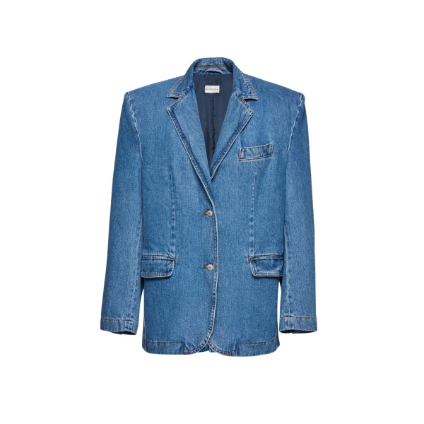 Classic oversized denim blazer