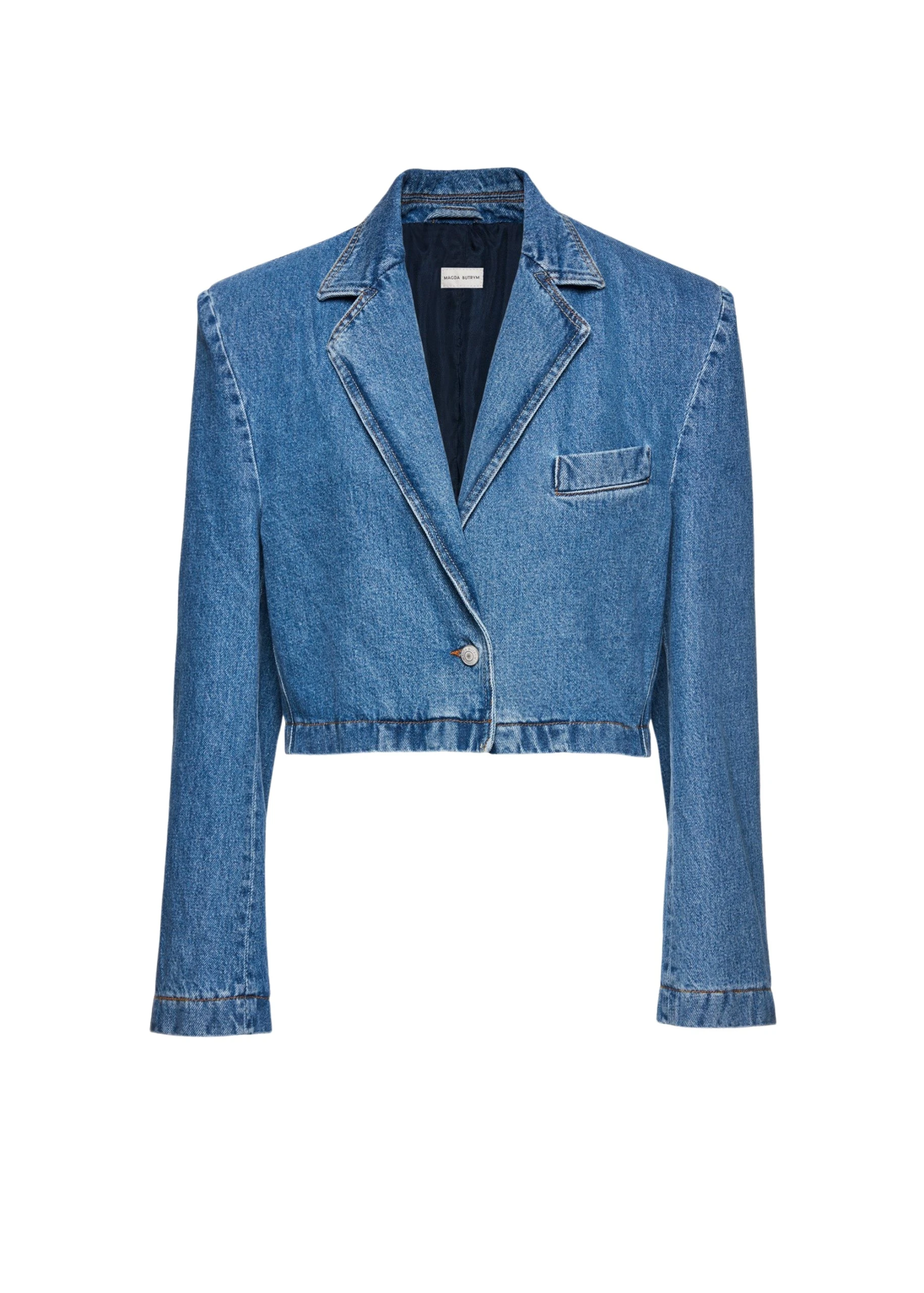 Magda-Butrym-Cropped-denim-blazer-in-blue-scaled91661_nobg Cropped denim blazer in blue - Image 1