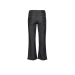 Cropped denim flare pants in washed black
