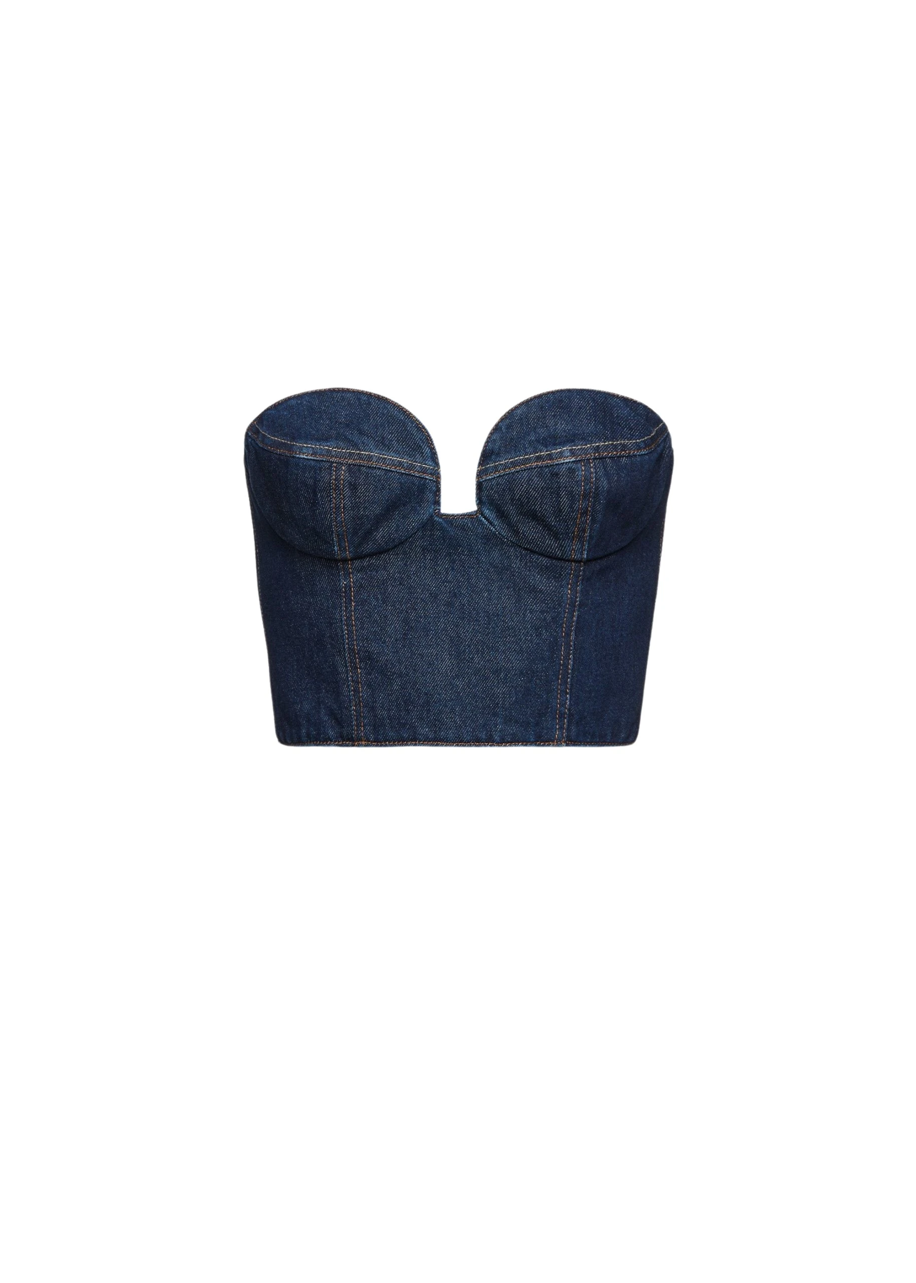 Magda-Butrym-Denim-corset-top-in-indigo-4-scaled49090_nobg Denim corset top in indigo - Image 1