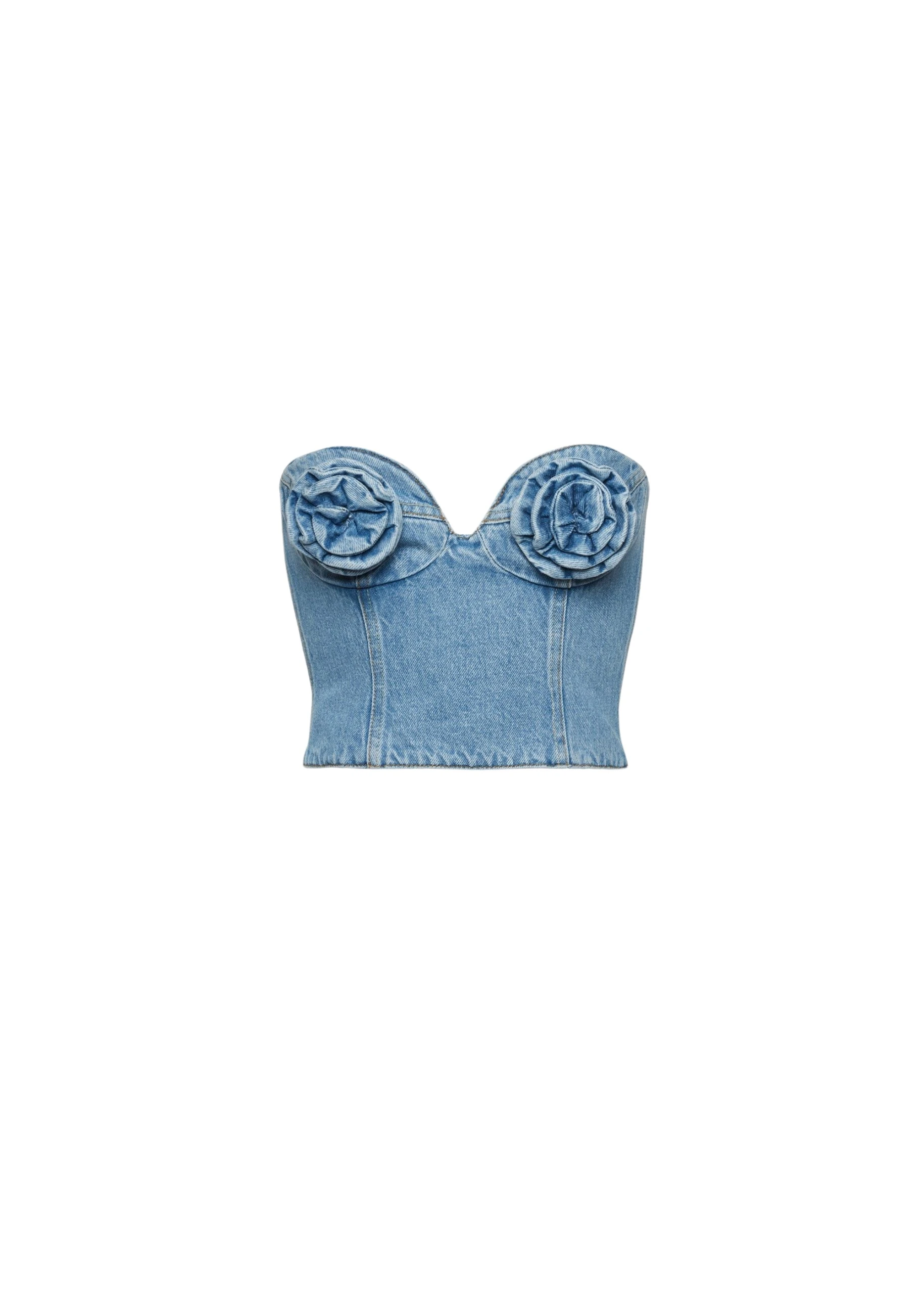 Magda-Butrym-Flower-bustier-denim-corset-top-in-light-blue-scaled74009_nobg Flower bustier denim corset top in light blue - Image 1