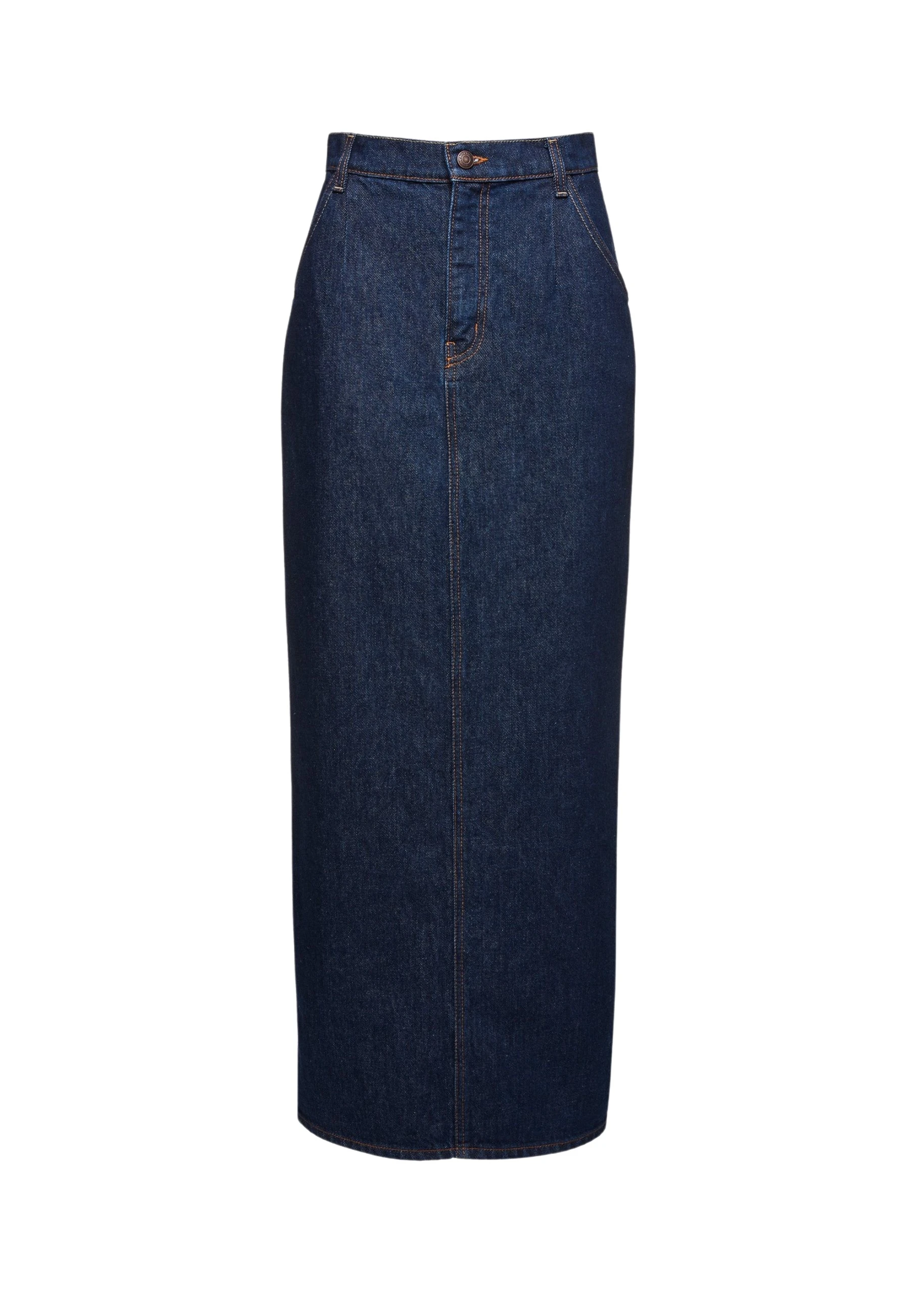 Magda-Butrym-Long-denim-skirt-in-indigo-4-scaled97675_nobg Long denim skirt in indigo - Image 1