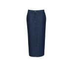 Long denim skirt in indigo