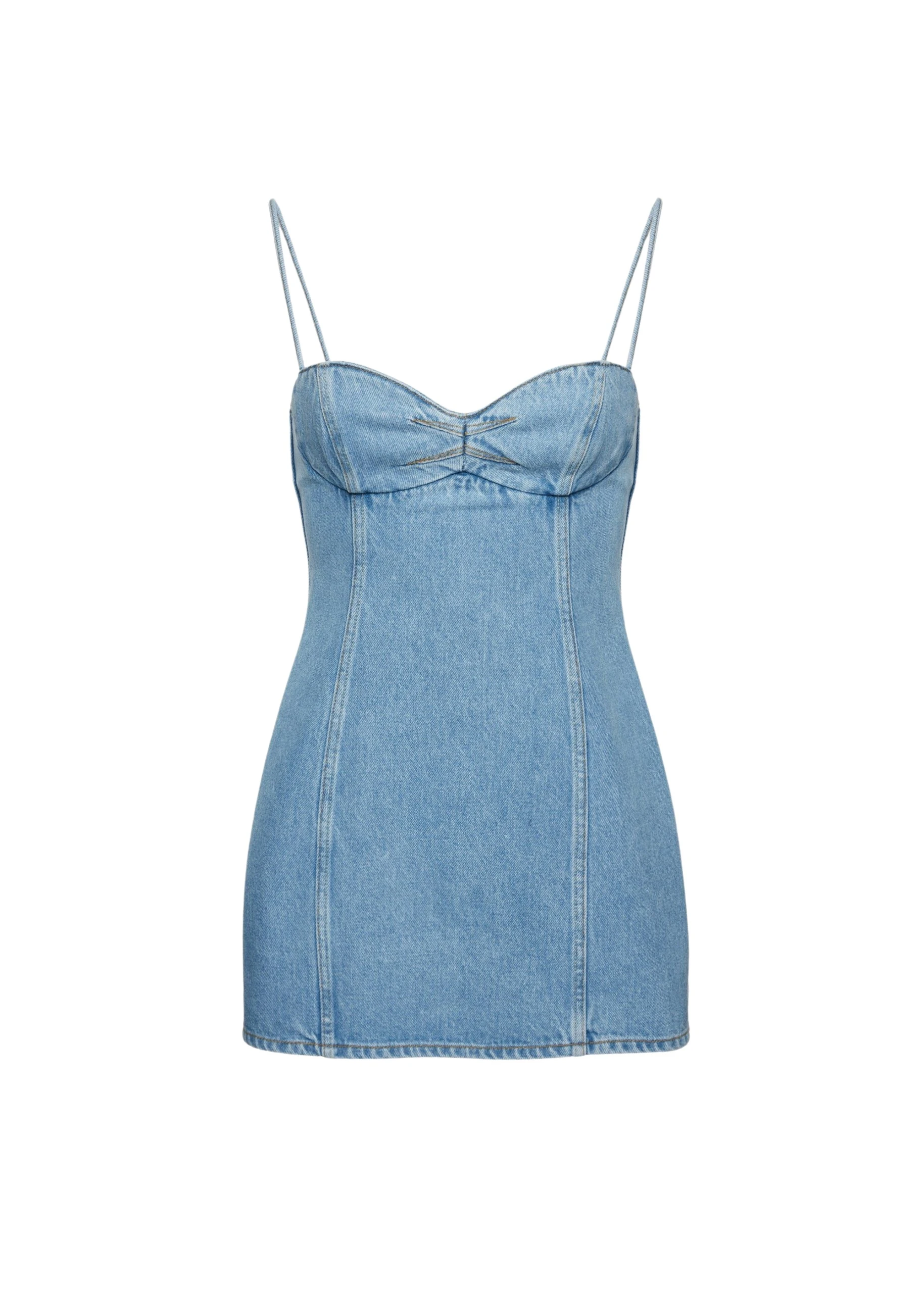 Magda-Butrym-Sweetheart-denim-mini-dress-in-light-blue-scaled35049_nobg Sweetheart denim mini dress in light blue - Image 1