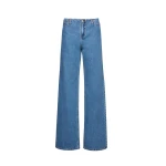 Ultra low waist wide leg denim in blue
