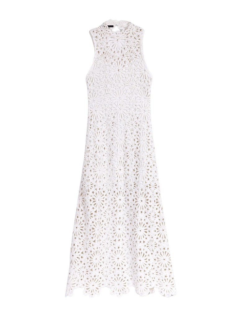Maje Beaded Crochet Maxi Dress