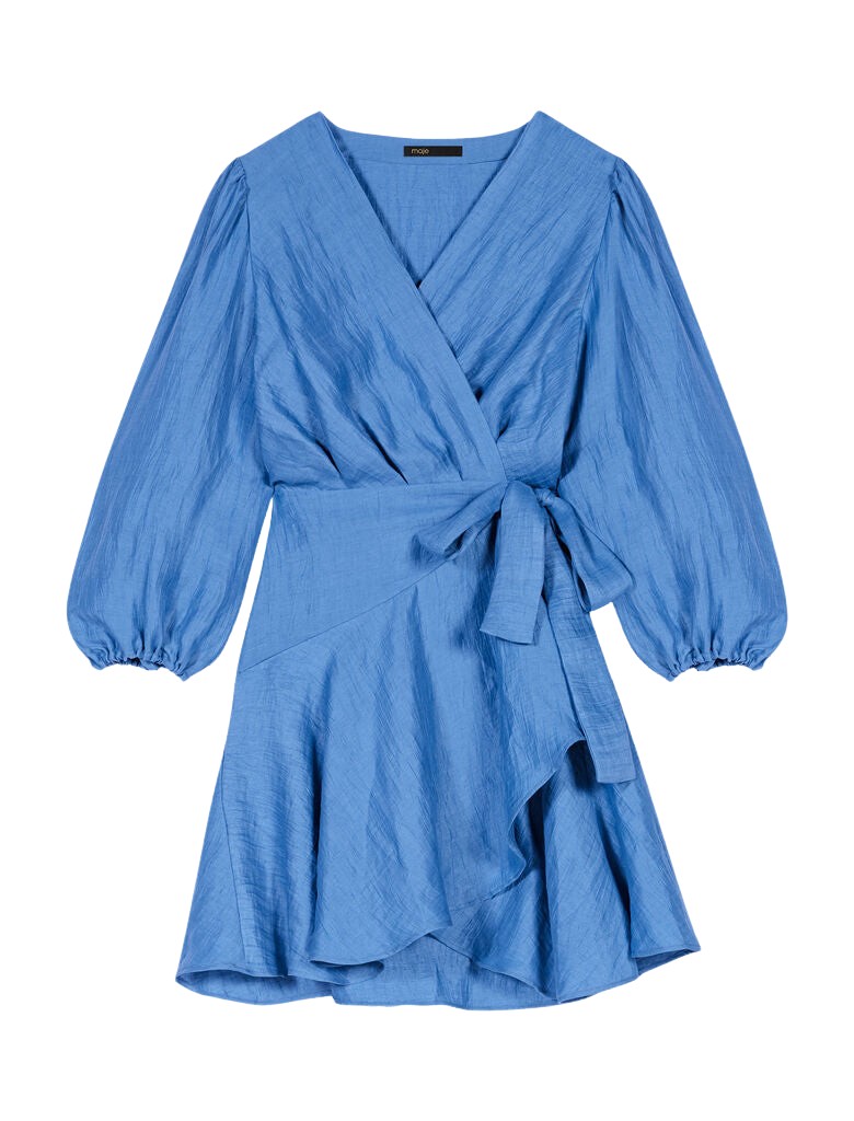 Maje Linen Wrap Dress