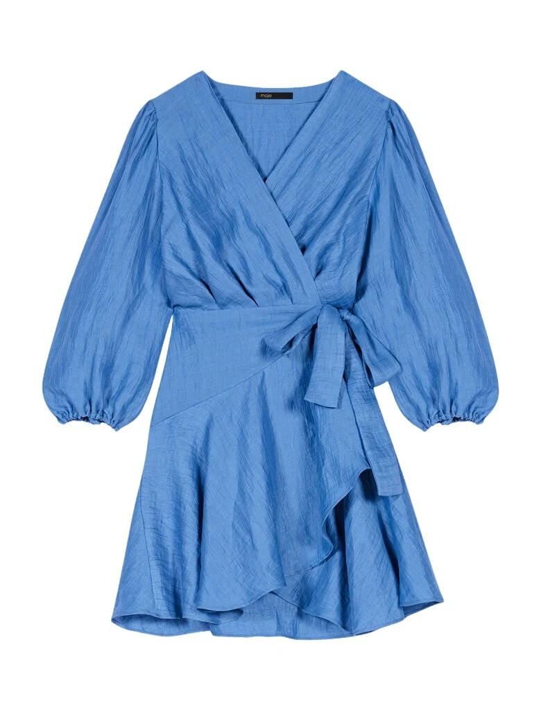 Maje-Linen-Wrap-Dress31326_nobg Linen Wrap Dress - Image 1