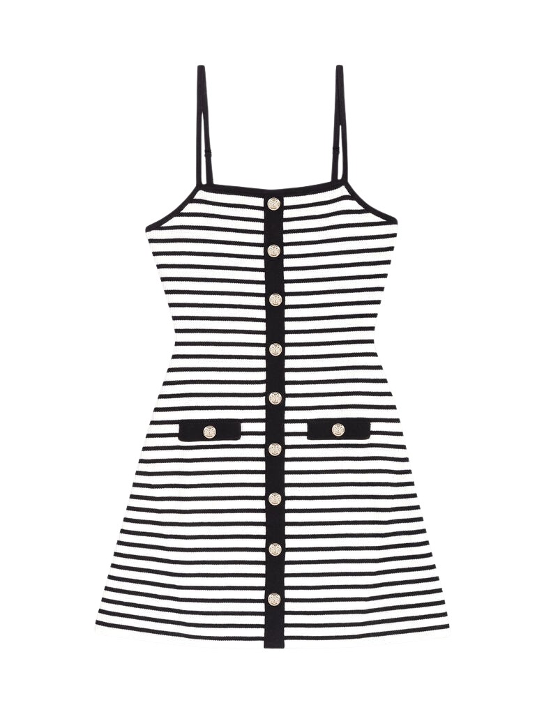 Maje Short Striped Knit Dress