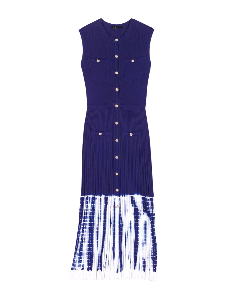 Maje Tie-Dye Knit Maxi Dress