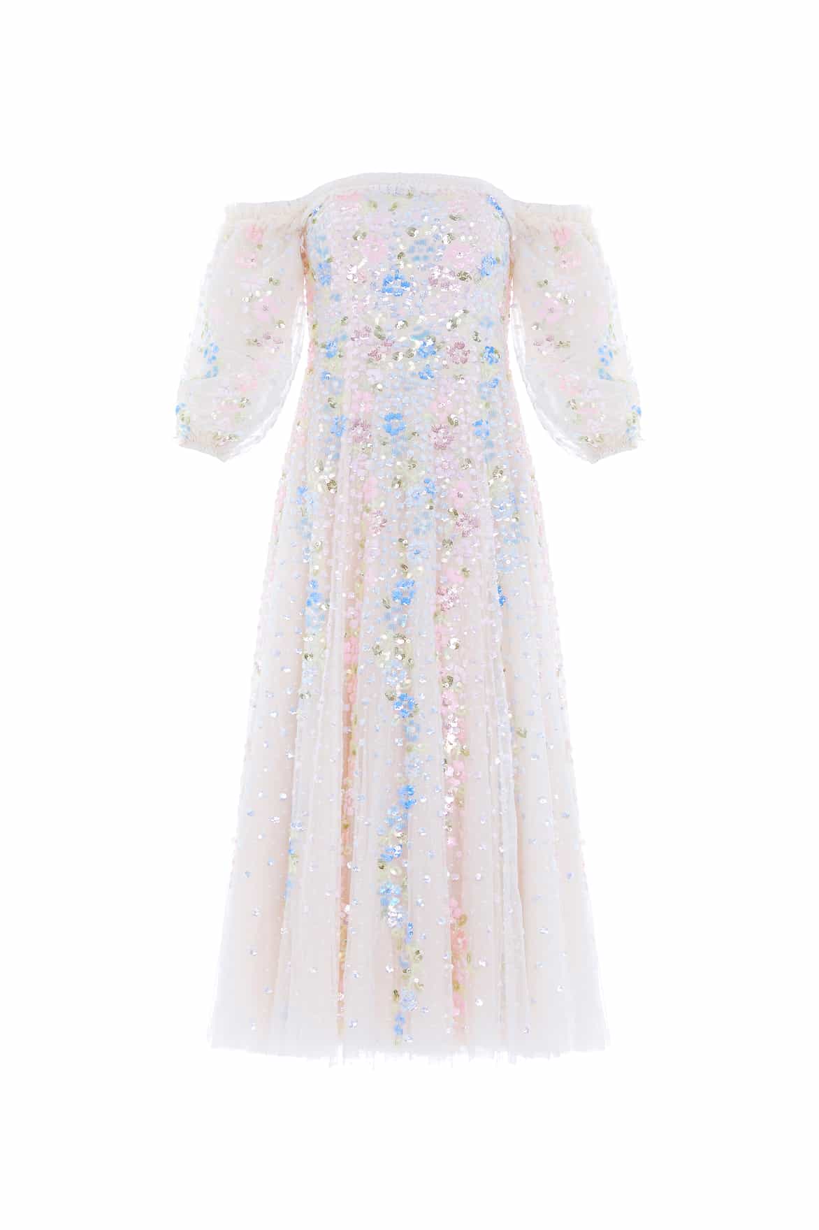 Needle and Thread Confetti Gloss Off-Shoulder Ballerina Dress
