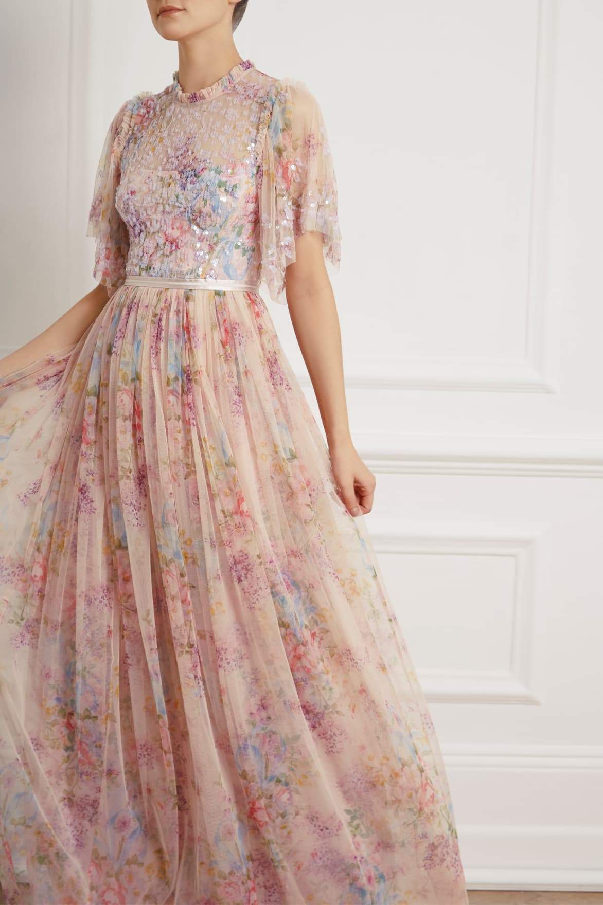 Needle and Thread Floral Diamond Bodice Maxi Dress