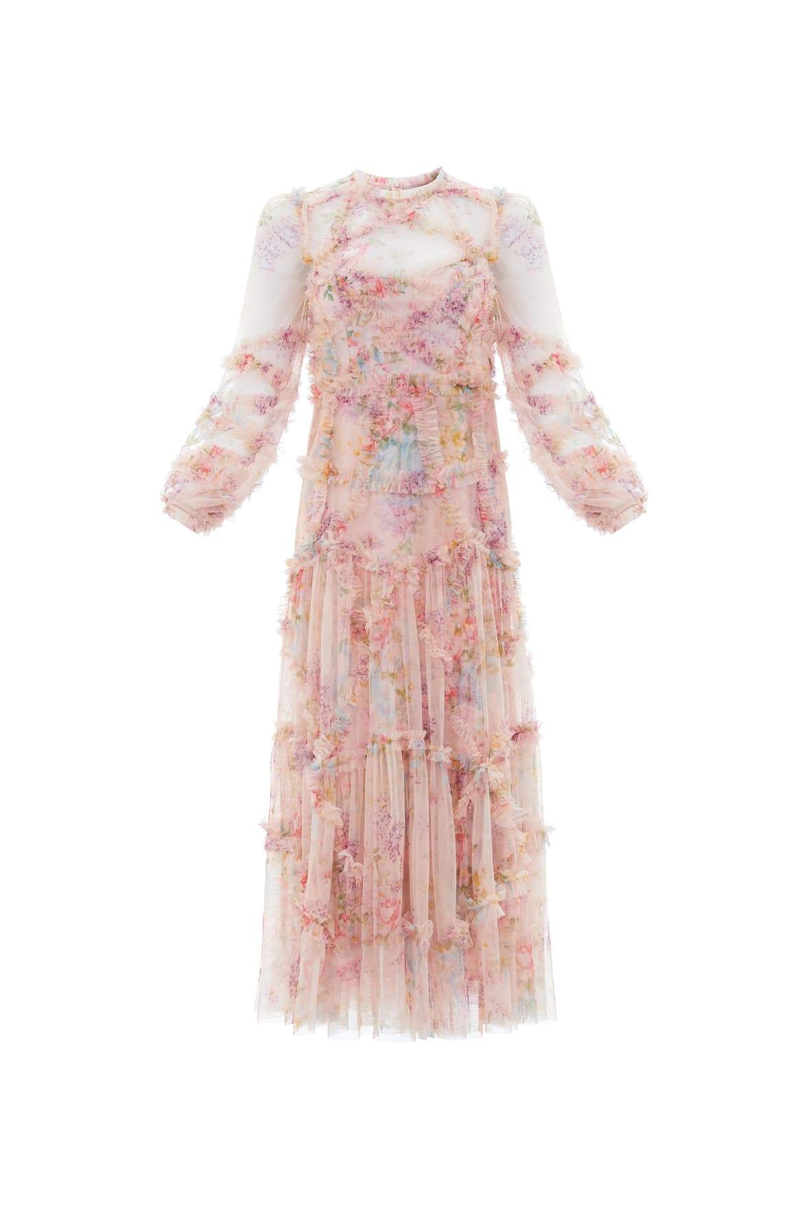 Needle and Thread Floral Diamond Ruffle Ballerina Dress
