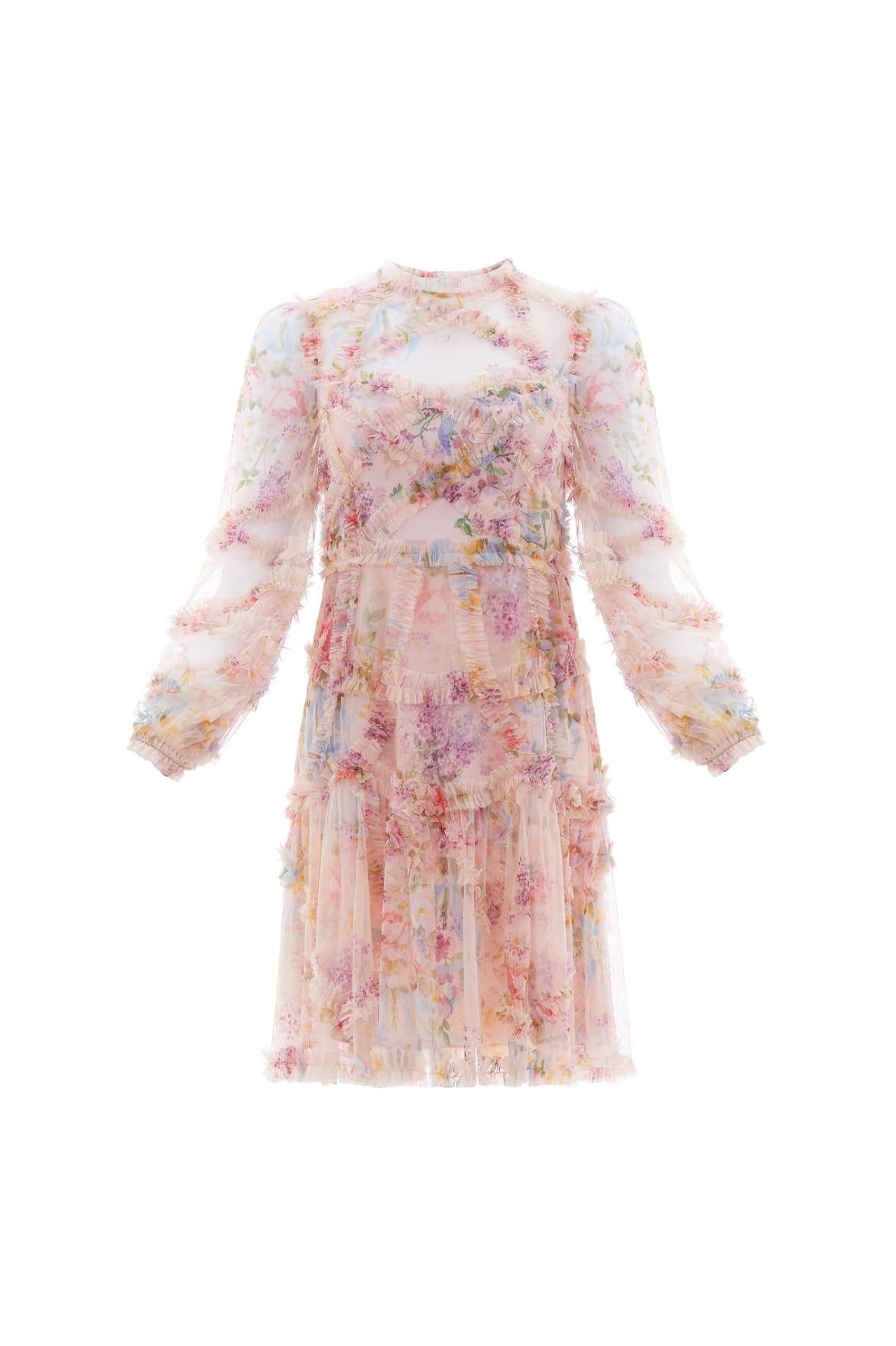 Needle and Thread Floral Diamond Ruffle Dress