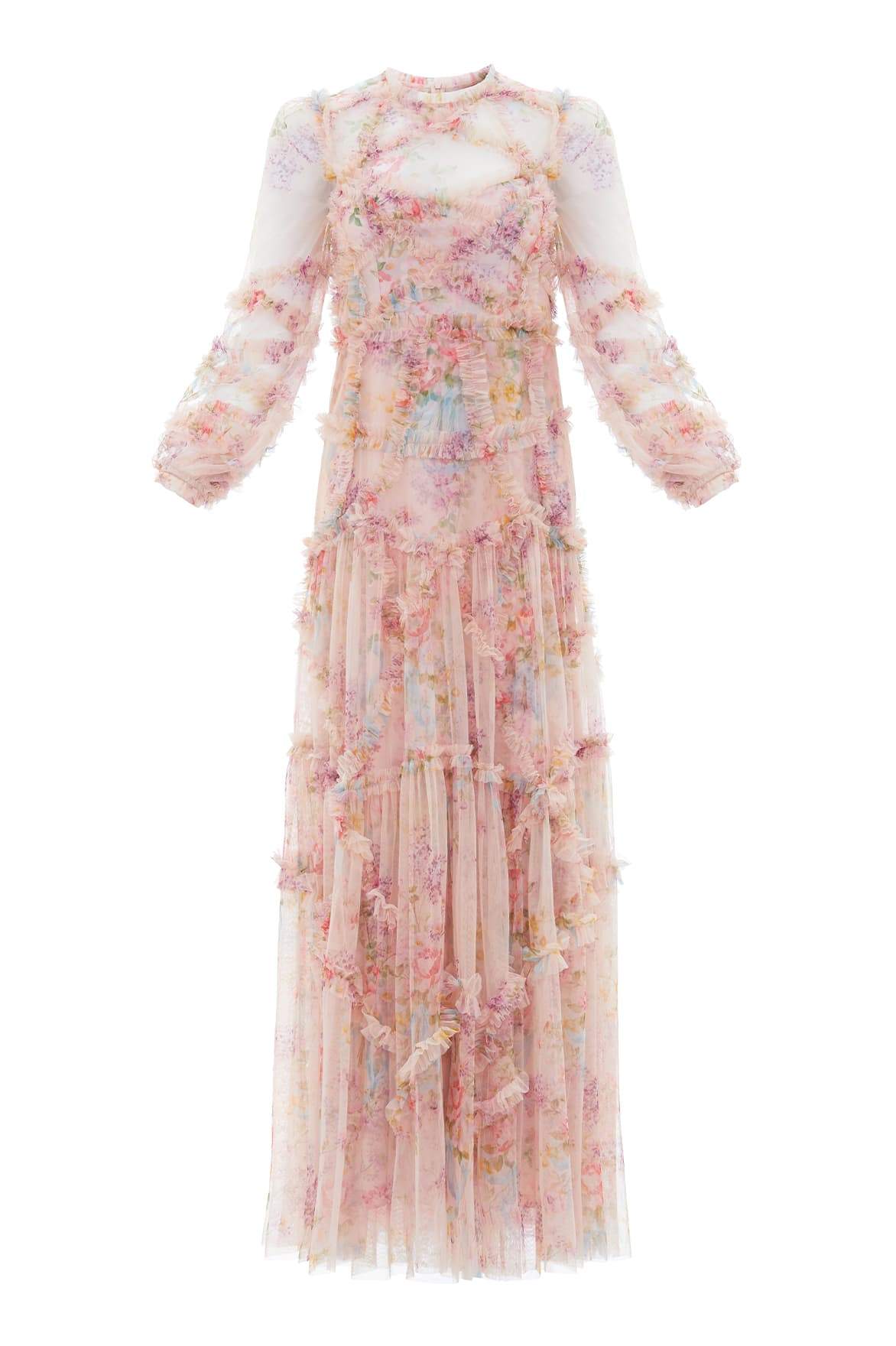 Needle and Thread Floral Diamond Ruffle Gown