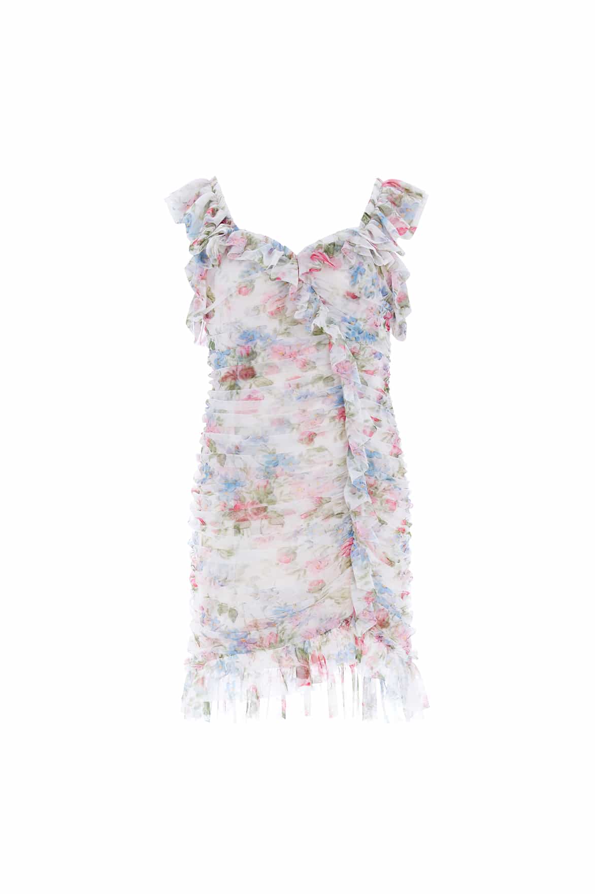 Needle and Thread Floral Fantasy Rouched Micro Mini Dress