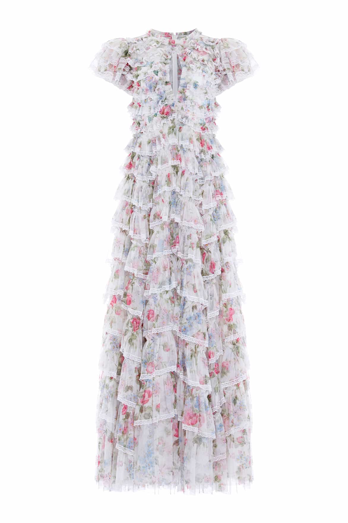 Needle and Thread Floral Fantasy Ruffle Lace Gown