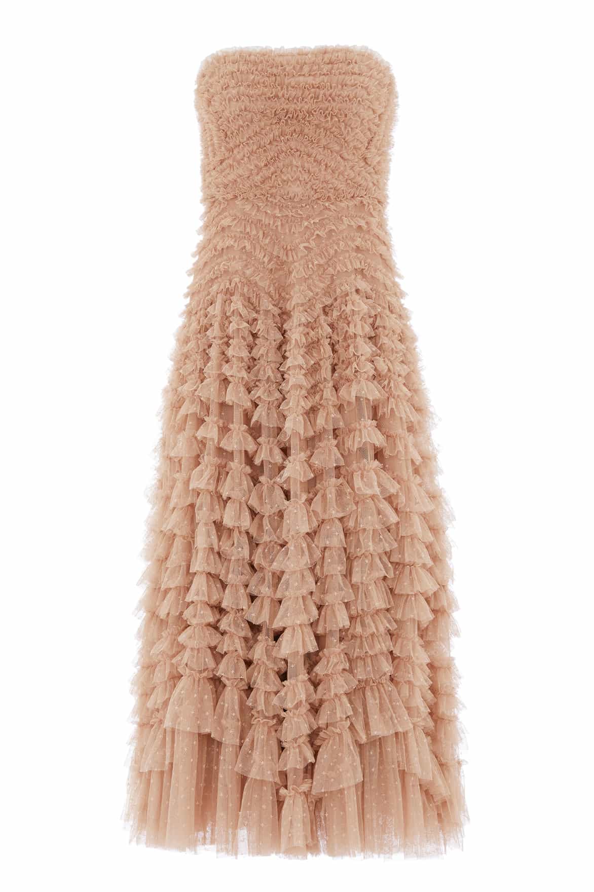 Needle and Thread Hattie Ruffle Strapless Ankle Gown