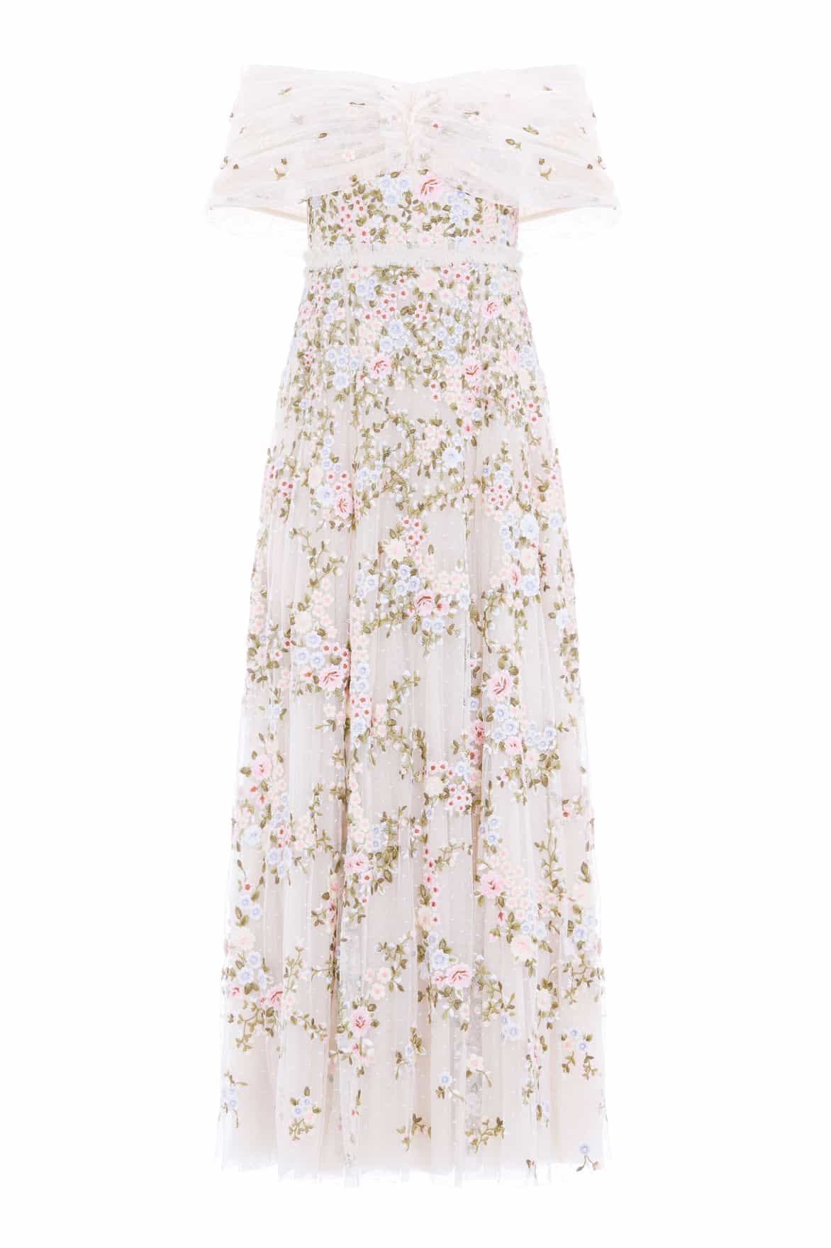 Needle and Thread Lunaria Wreath Off-Shoulder Gown