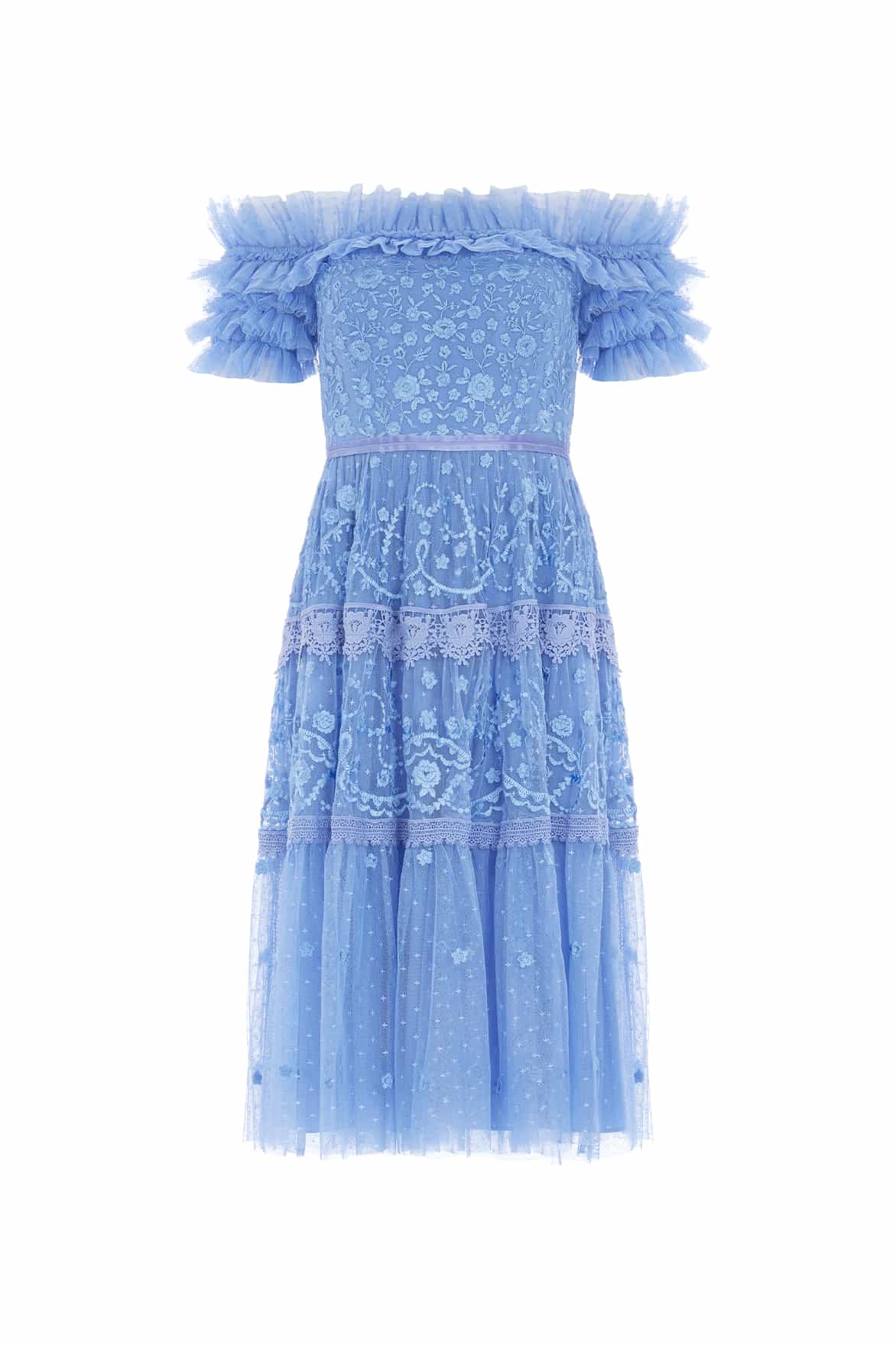 Needle and Thread Midsummer Lace Off-Shoulder Midi Dress