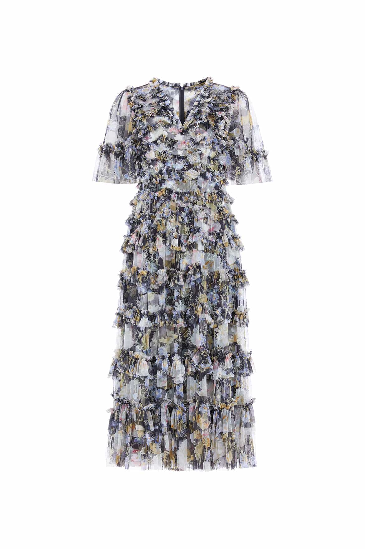 Needle and Thread Moonlight Petals V-Neck Ballerina Dress