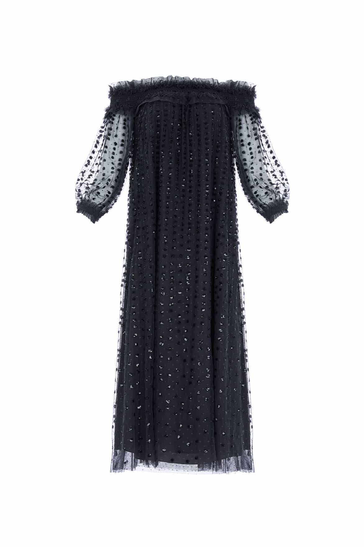 Needle and Thread Raindrop Smocked Off-Shoulder Ballerina Dress