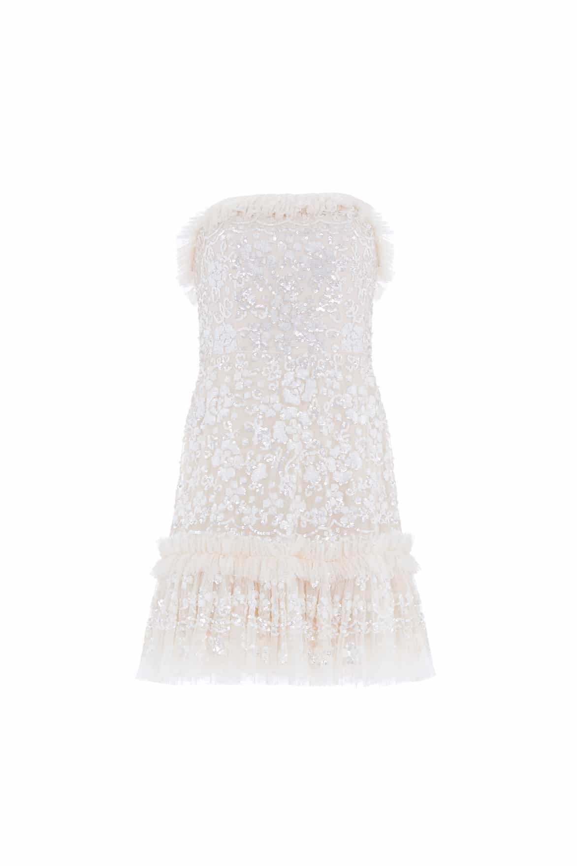 Needle and Thread Regal Rose Gloss Strapless Micro Mini Dress