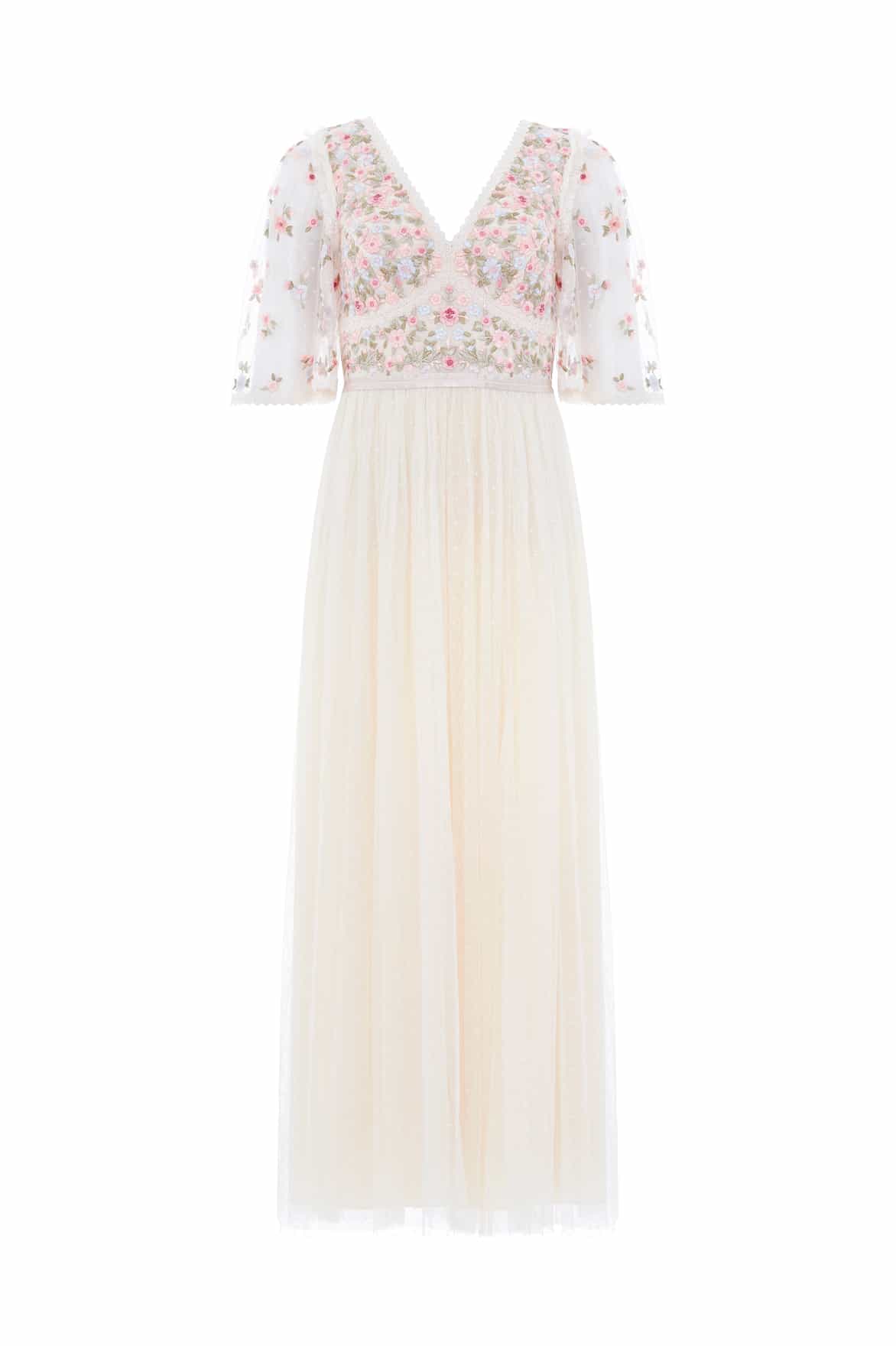 Needle and Thread Ribbon Bouquet Bodice Ankle Gown