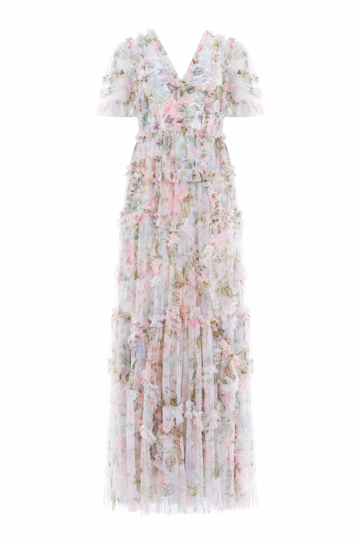 Needle and Thread Rose Powder Ruffle Gown