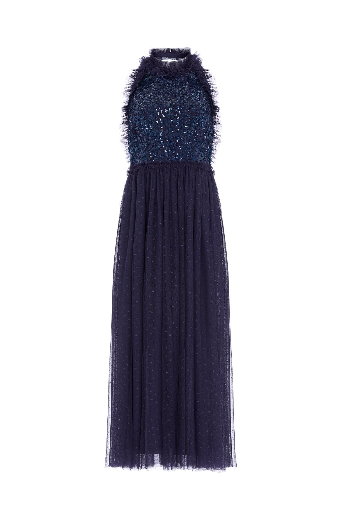 Needle and Thread Sequin Wreath Bodice Halter Neck Ankle Gown