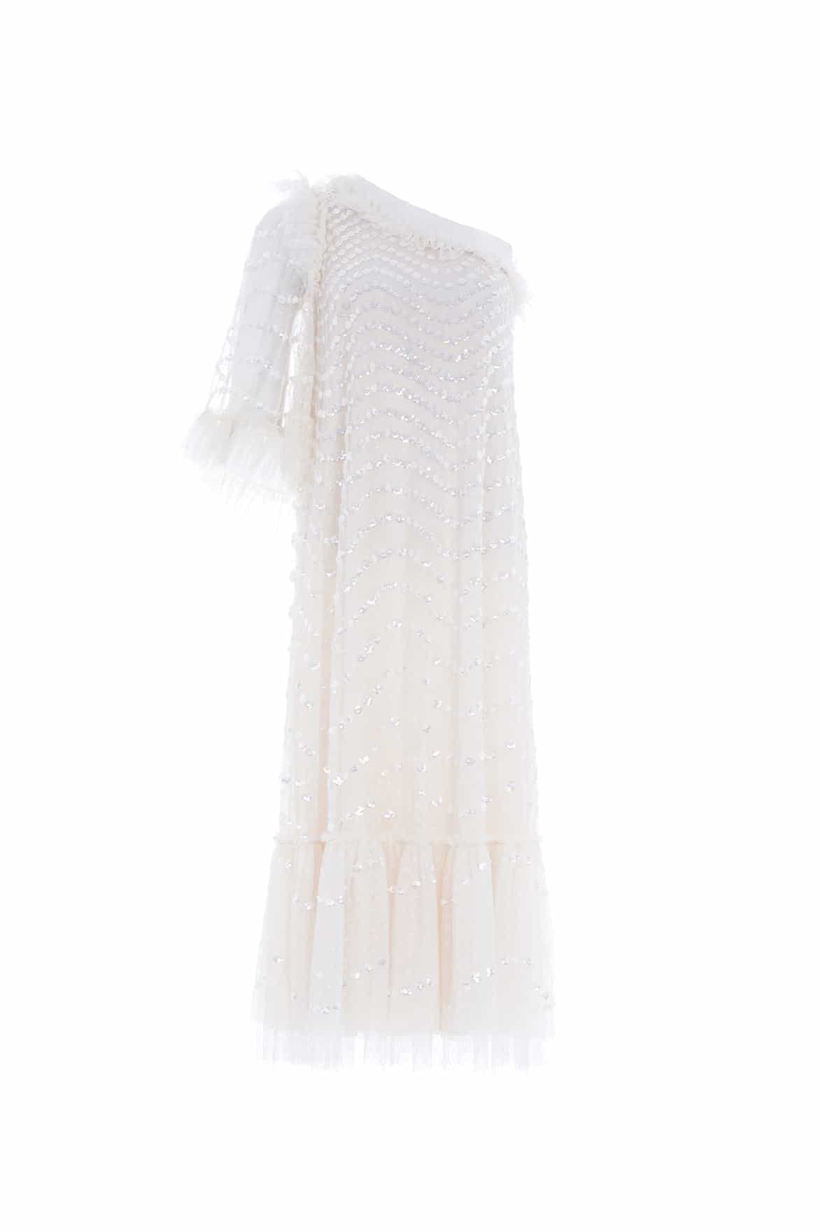Needle and Thread Shimmer Wave Gloss One-Shoulder Ballerina Dress